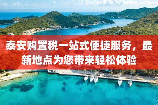 泰安購置稅一站式便捷服務(wù)，最新地點(diǎn)為您帶來輕松體驗(yàn)