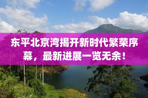 東平北京灣揭開新時代繁榮序幕，最新進展一覽無余！