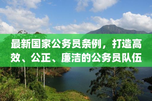最新國家公務(wù)員條例，打造高效、公正、廉潔的公務(wù)員隊伍