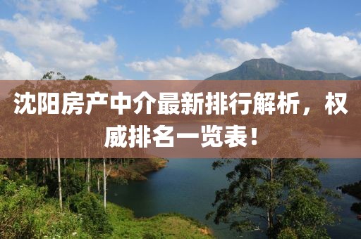 沈陽房產(chǎn)中介最新排行解析，權(quán)威排名一覽表！