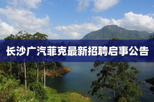長沙廣汽菲克最新招聘啟事公告