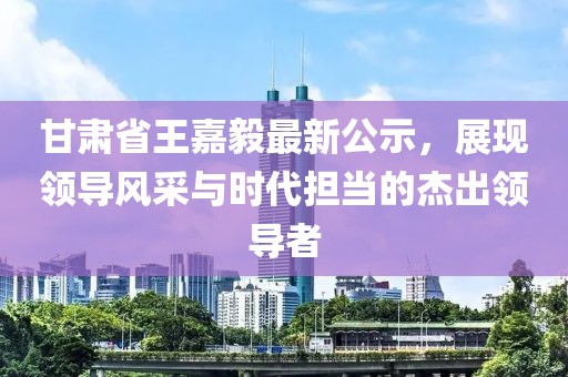 甘肅省王嘉毅最新公示，展現(xiàn)領(lǐng)導(dǎo)風(fēng)采與時(shí)代擔(dān)當(dāng)?shù)慕艹鲱I(lǐng)導(dǎo)者