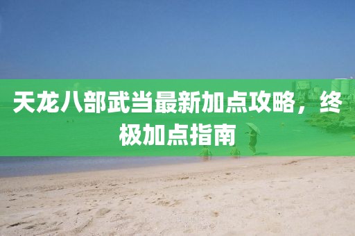 天龍八部武當(dāng)最新加點(diǎn)攻略，終極加點(diǎn)指南