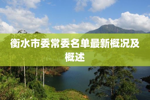 衡水市委常委名單最新概況及概述