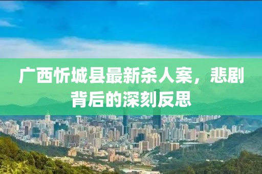 廣西忻城縣最新殺人案，悲劇背后的深刻反思