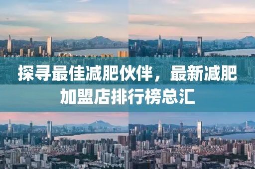 探尋最佳減肥伙伴，最新減肥加盟店排行榜總匯