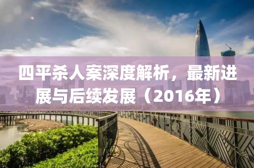 四平殺人案深度解析，最新進展與后續(xù)發(fā)展（2016年）