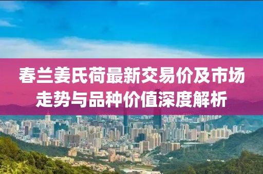 春蘭姜氏荷最新交易價及市場走勢與品種價值深度解析
