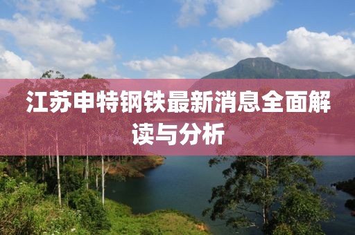 江蘇申特鋼鐵最新消息全面解讀與分析