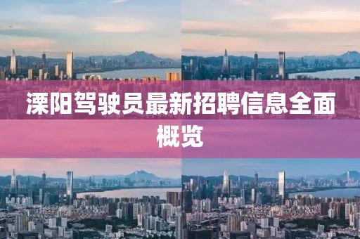 溧陽駕駛員最新招聘信息全面概覽
