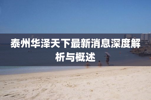 泰州華澤天下最新消息深度解析與概述