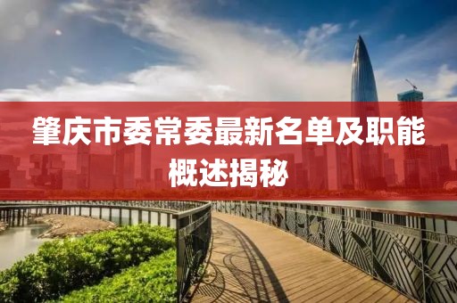 肇慶市委常委最新名單及職能概述揭秘