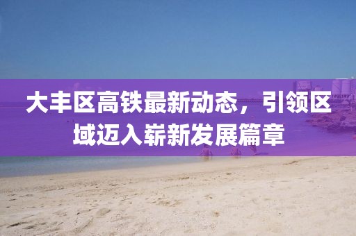 大豐區(qū)高鐵最新動態(tài)，引領(lǐng)區(qū)域邁入嶄新發(fā)展篇章