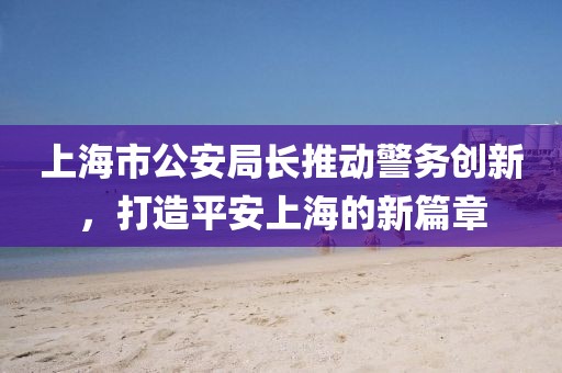上海市公安局長推動警務創(chuàng)新，打造平安上海的新篇章