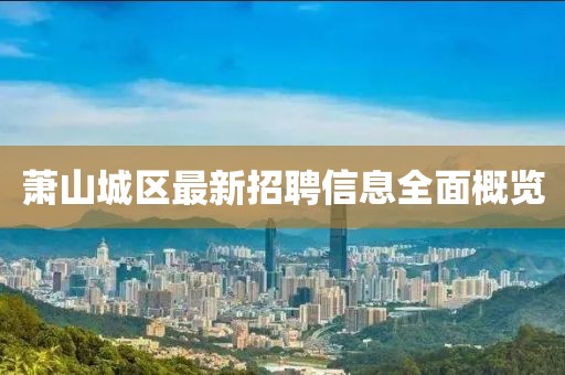 蕭山城區(qū)最新招聘信息全面概覽