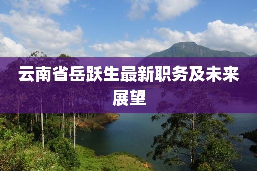 云南省岳躍生最新職務(wù)及未來展望