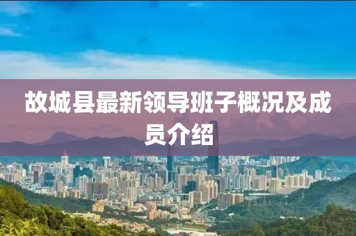 故城縣最新領導班子概況及成員介紹