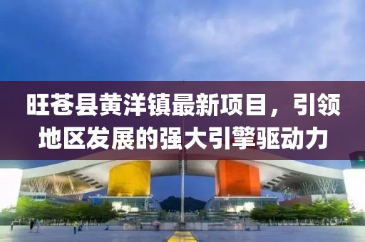 旺蒼縣黃洋鎮(zhèn)最新項目，引領(lǐng)地區(qū)發(fā)展的強大引擎驅(qū)動力
