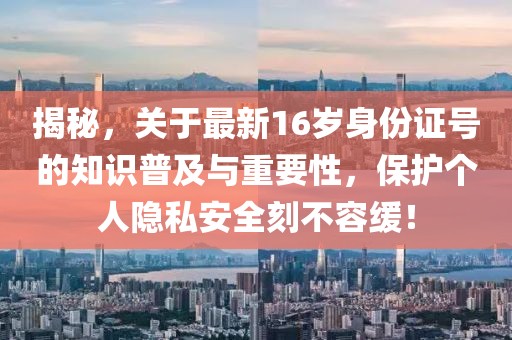 揭秘，關(guān)于最新16歲身份證號(hào)的知識(shí)普及與重要性，保護(hù)個(gè)人隱私安全刻不容緩！