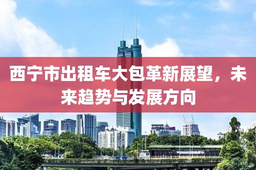 西寧市出租車大包革新展望，未來趨勢與發(fā)展方向