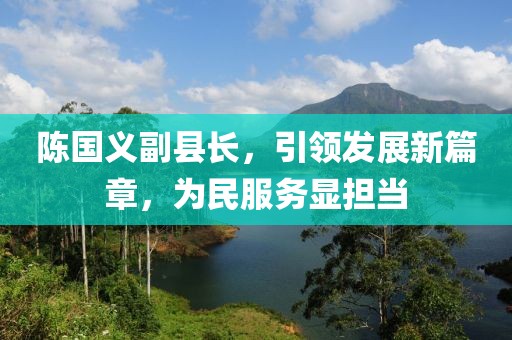 陳國義副縣長，引領(lǐng)發(fā)展新篇章，為民服務(wù)顯擔(dān)當