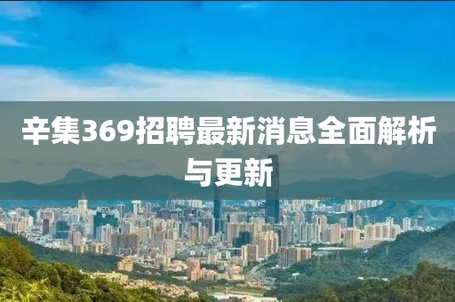 辛集369招聘最新消息全面解析與更新