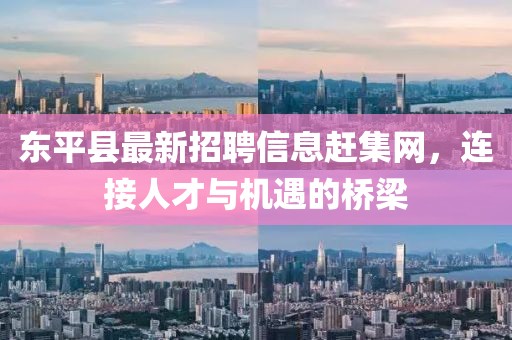 東平縣最新招聘信息趕集網(wǎng)，連接人才與機(jī)遇的橋梁