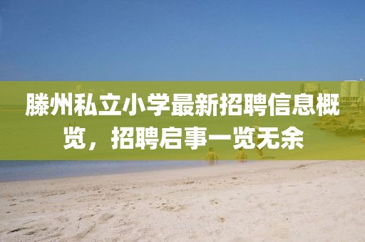 滕州私立小學(xué)最新招聘信息概覽，招聘啟事一覽無余