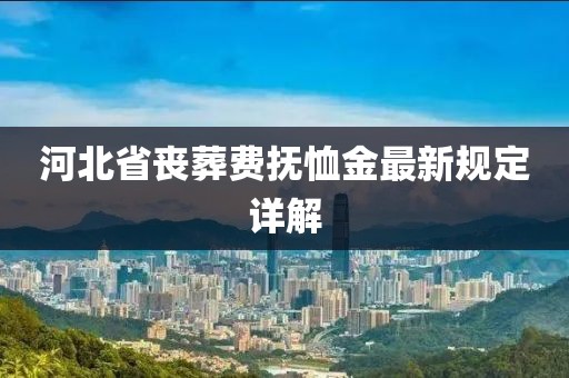 河北省喪葬費撫恤金最新規(guī)定詳解