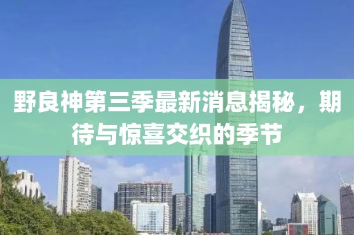 野良神第三季最新消息揭秘，期待與驚喜交織的季節(jié)