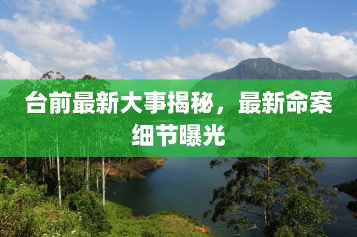 臺(tái)前最新大事揭秘，最新命案細(xì)節(jié)曝光
