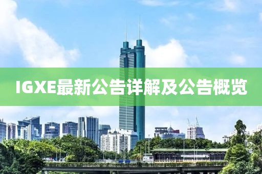 IGXE最新公告詳解及公告概覽