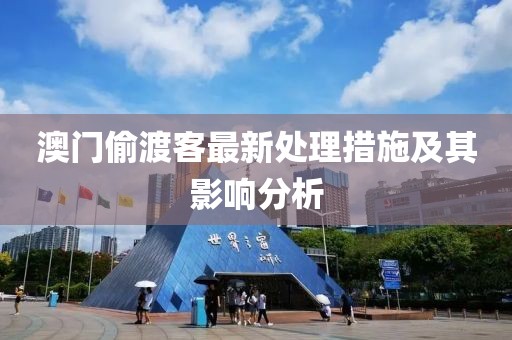 澳門偷渡客最新處理措施及其影響分析