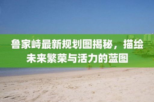 魯家峙最新規(guī)劃圖揭秘，描繪未來繁榮與活力的藍(lán)圖