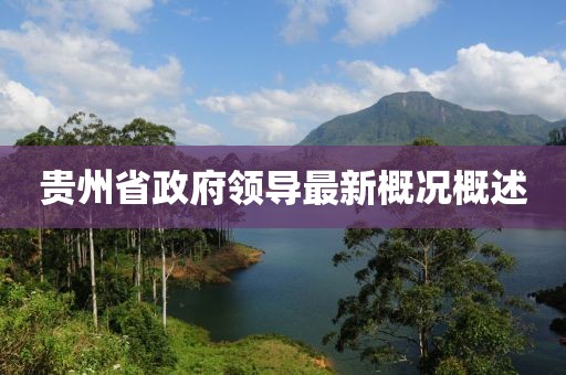 貴州省政府領(lǐng)導(dǎo)最新概況概述