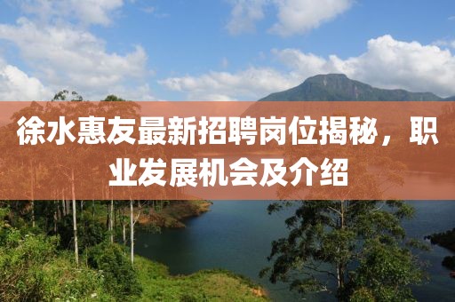 徐水惠友最新招聘崗位揭秘，職業(yè)發(fā)展機(jī)會(huì)及介紹