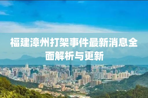 福建漳州打架事件最新消息全面解析與更新