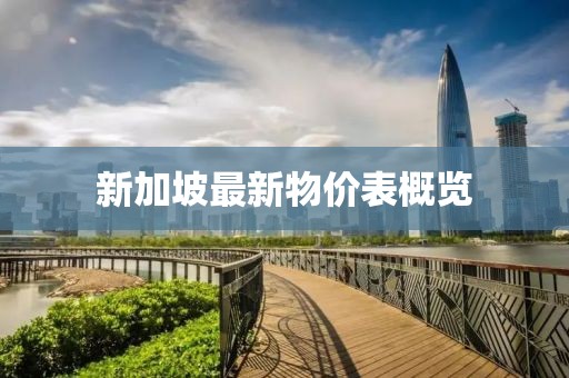 新加坡最新物價表概覽