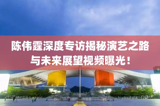 陳偉霆深度專訪揭秘演藝之路與未來展望視頻曝光！