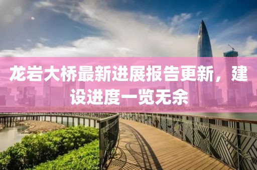 龍巖大橋最新進(jìn)展報告更新，建設(shè)進(jìn)度一覽無余