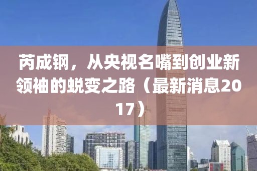 芮成鋼，從央視名嘴到創(chuàng)業(yè)新領(lǐng)袖的蛻變之路（最新消息2017）