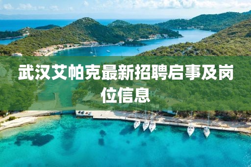 武漢艾帕克最新招聘啟事及崗位信息