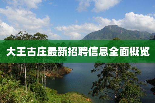 大王古莊最新招聘信息全面概覽