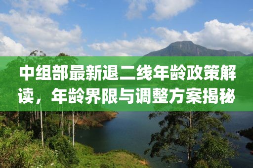 中組部最新退二線年齡政策解讀，年齡界限與調(diào)整方案揭秘