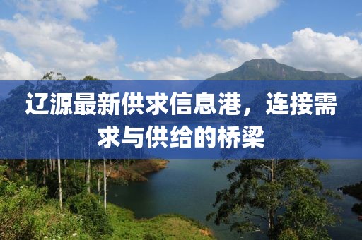 遼源最新供求信息港，連接需求與供給的橋梁