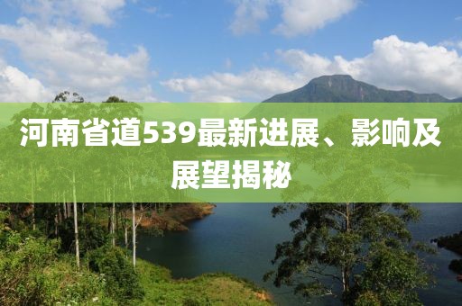 河南省道539最新進(jìn)展、影響及展望揭秘