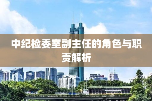 中紀(jì)檢委室副主任的角色與職責(zé)解析