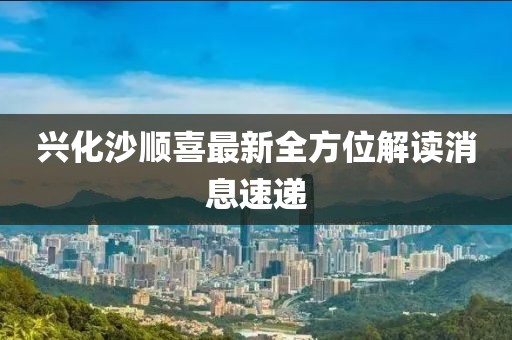 興化沙順喜最新全方位解讀消息速遞