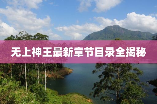 無上神王最新章節(jié)目錄全揭秘