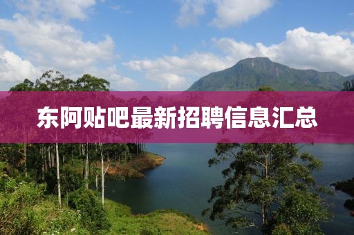東阿貼吧最新招聘信息匯總